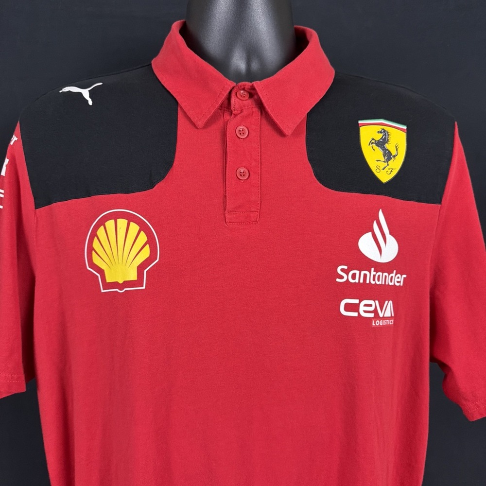 Puma Scuderia Ferrari F1 Team Polo Shirt Men XL Red Shell Santander
